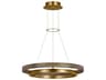 Grace 30 Inch LED Chandelier in Natural Brass and Weathered Oak