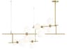 ModernRail LED Chandelier in Aged Brass