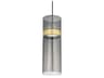 Manette 1-Light Natural Brass Gray Cylinder Mini Pendant