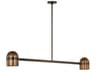 Octavia 2-Light Blackened Bronze bright Worn Brass Dome Linear Island Pendant