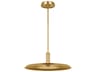 Saucer 1-Light Natural Brass Round Pendant