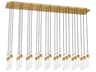 Lassell 27-Light Natural Brass Linear Island Pendant