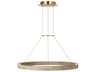 Ashok LED Ring Chandelier Contemporary Wood and Brass