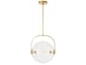 Fues LED Pendant Globe in Natural Brass