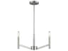 Vector Three Light Chandelier Modern Brushed Nickel
