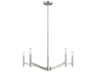 Vector Modern 5 Light Chandelier Brushed Nickel