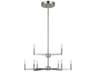Fullton Nine Light Chandelier Brushed Nickel Modern