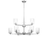 Fullton Nine Light Chandelier in Chrome