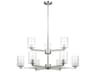 Fullton 9-Light Brushed Nickel Candelabra Cylinder Chandelier