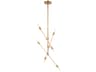 Axis Six Light Chandelier in Satin Brass