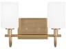 Oak Moore Two Light Bath Vanity in Satin Brass