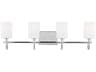 Oak Moore Four Light Bath Vanity Transitional Chrome