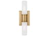 Keaton Two Light Bath Vanity Satin Brass Modern