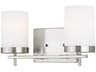 Zire Two Light Bathroom Vanity Light in Brushed Nickel