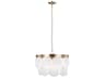 Mellita Six Light Pendant in Satin Brass