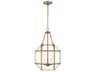 Morrison Small Lantern Pendant Satin Brass Clear Glass