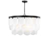 Mellita 8-Light Pendant Midnight Black Satin Etched Glass