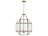 Morrison 3-Light Medium Lantern Pendant Satin Brass Clear Glass