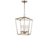Dianna Pendant Light Small Satin Brass Modern Lantern