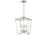 Dianna 4 Light Small Foyer Pendant Brushed Nickel Lantern