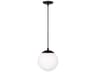 Leo Hanging Globe 1-Light Mini Pendant Midnight Black Smooth White Glass