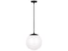 Leo Large Pendant Light Midnight Black Smooth White Glass