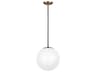 Leo Large Globe Pendant Satin Brass White Glass