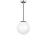 Leo Globe Pendant Light 14 Inch Satin Aluminum