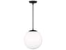 Leo 1-Light Globe Pendant Midnight Black White Glass