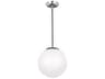 LED Pendant Light Leo Hanging Globe Satin Aluminum 14 Inch