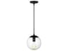 Pendant Light Leo Midnight Black Clear Seeded Glass