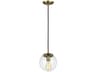 Leo Hanging Globe 8-Inch Satin Brass Mini Pendant