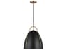 Norman 1-Light Large Pendant Satin Brass Midnight Black