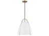 Norman 1 Light Pendant Satin Brass Matte White Shade