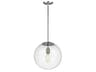 Leo 14 Inch Hanging Globe Pendant Satin Aluminum