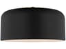 Malone 1-Light Flush Mount Ceiling Light Midnight Black and Satin Brass