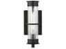 Alcona 1-Light Outdoor Wall Lantern Antique Bronze Clear Fluted Glass