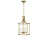 4 Light Lantern Pendant Bantry House Antique Gild Transitional