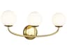 Galassia 3 Light Burnished Brass Vanity Light