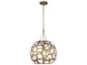Feccetta 1 Light Pendant Antique Gild Mid Century Modern