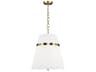 3 Light Pendant Cordtlandt Burnished Brass Linen Shade