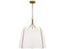 Leander 4-Light Pendant Antique Gild White Linen Shade