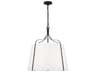Leander 4-Light Pendant Smith Steel White Linen Shade