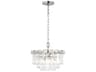 Arden 4-Light Small Chandelier Polished Nickel Glass