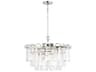Arden Medium Chandelier Polished Nickel Textured Glass
