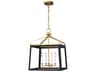 Carlow 4-Light Large Lantern Chandelier Midnight Black Brass