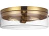 2-Light Flush Mount Ceiling Light Garrett Burnished Brass
