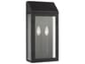 2-Light Outdoor Wall Lantern Hingham Textured Black Clear Glass