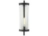 Large Outdoor Wall Lantern Eastham Textured Black Clear Glass