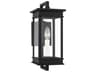 Cupertino 1 Light Outdoor Wall Lantern Textured Black Clear Glass